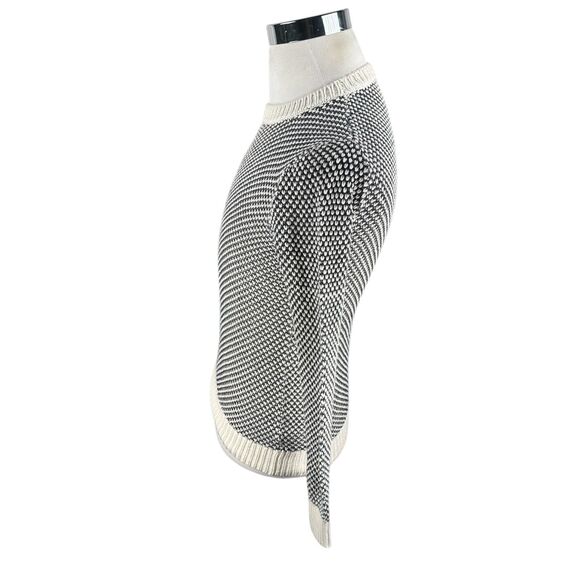 Theory Sweater Womens P Small Petites Cream Black Cotton Knit Crew Neck Pullover - Picture 4 of 10